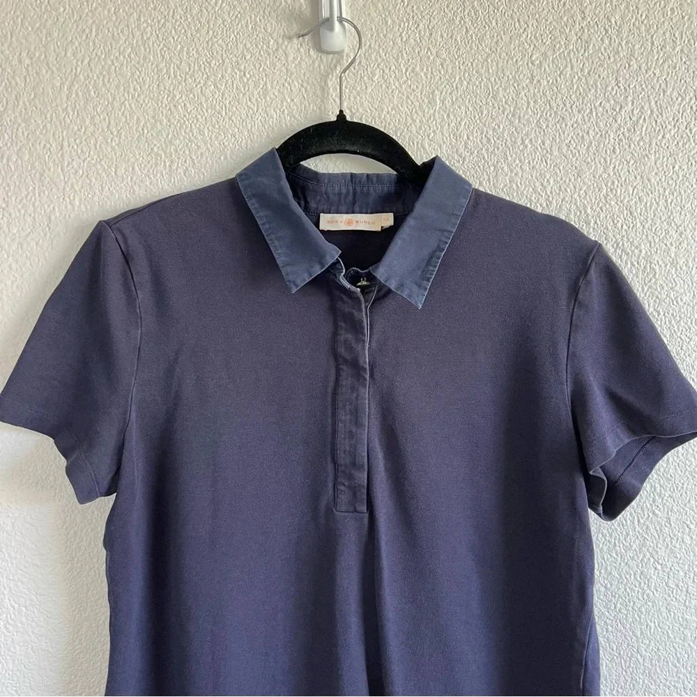 Tory Burch Women’s Short Sleeve Navy Polo Shirt‎